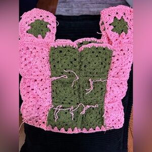Crochet Granny Square Crop Top